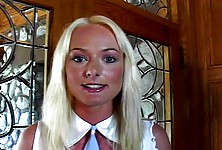 Very Petite Young Blond Gets Roughly Double Penetrated