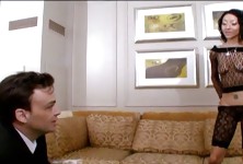 Hot Black Babe Sucking White Wang