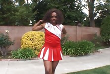 Nubile Black Cheerleader Tackles a Dick