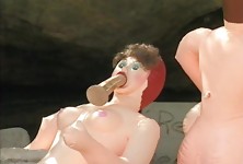 Candy Apples Takes on Three Erect Dicks at Once