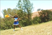 Naughty Black Cheerleader Riding Dick