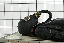 Ebony Nurses Ride Tied Down Gas Mask Guy
