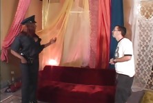 Black Police Babe Bent Over for Slamming