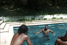 Black Hotties Getting Hardcore Pool Anal