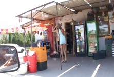 Lovely Blonde Monika Gives Blow Job at the Grocery Store